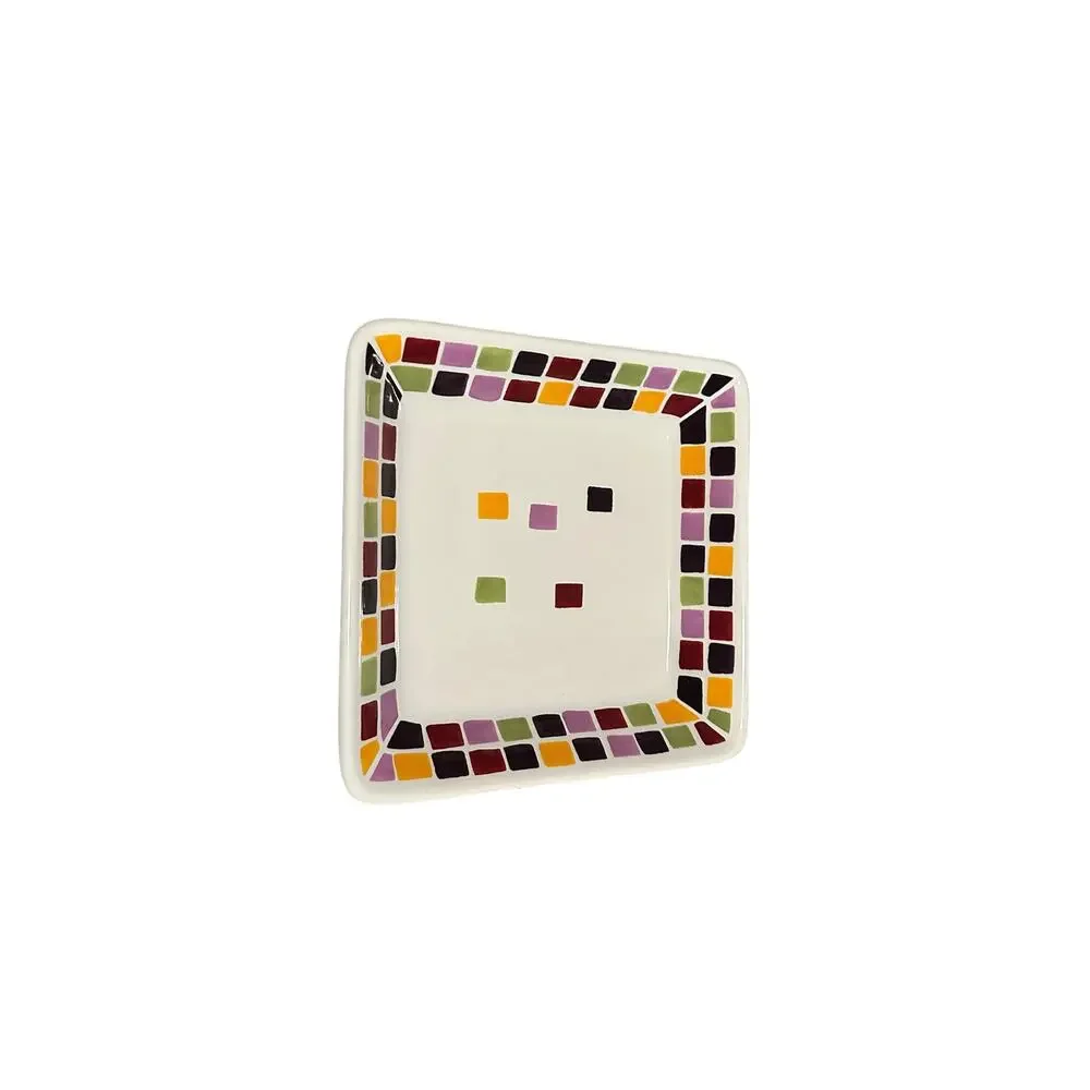 The Pampered Chef Simple Additions Salad Desert Mosaic Tiles Small Square Plate